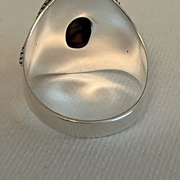 SOLID 925 STERLING SILVER GEMSTONE RING PINK SPINY OYSTER TURQUOISE SIZE 8.75 - Picture 6 of 10